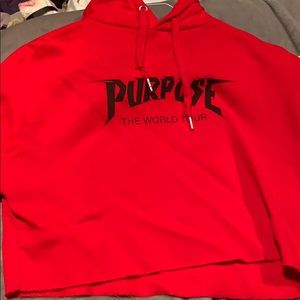 NWOT Cropped purpose tour hoodie